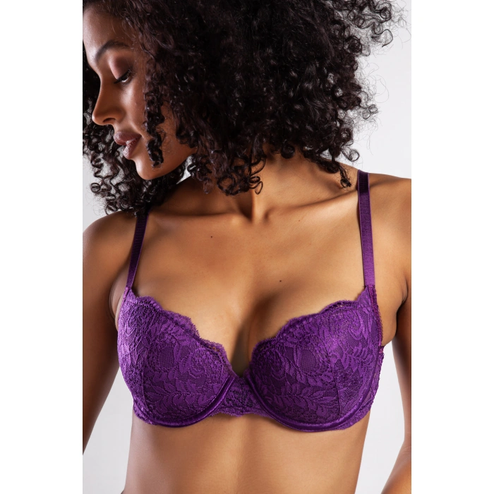 G.colors Balconette Foam Push Up Bra, Mor Konforlu Ve Şık Sütyen