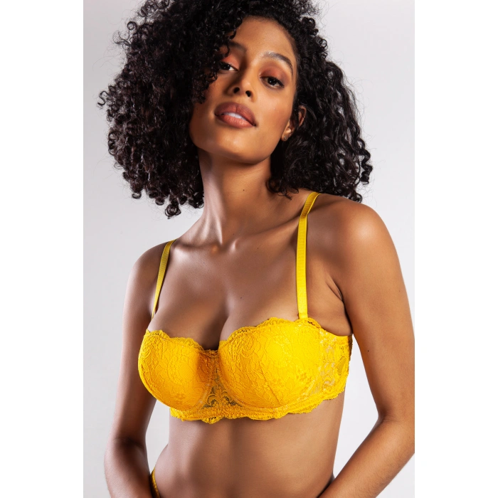 G.colors Push Up Strapless Bra, Sarı Konforlu Ve Şık Sütyen