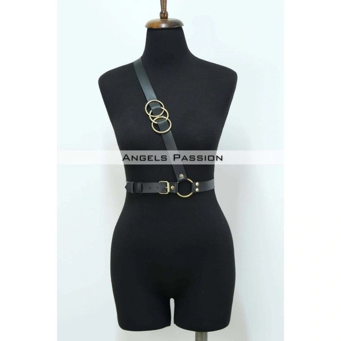 Göğüs Üzeri Tek Askılı Deri Bel Kemeri, Seksi Aksesuar - Brf1183_kopya(1)