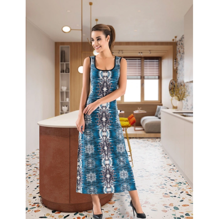 Havuz Yaka Uzun Kadın Elbise 957