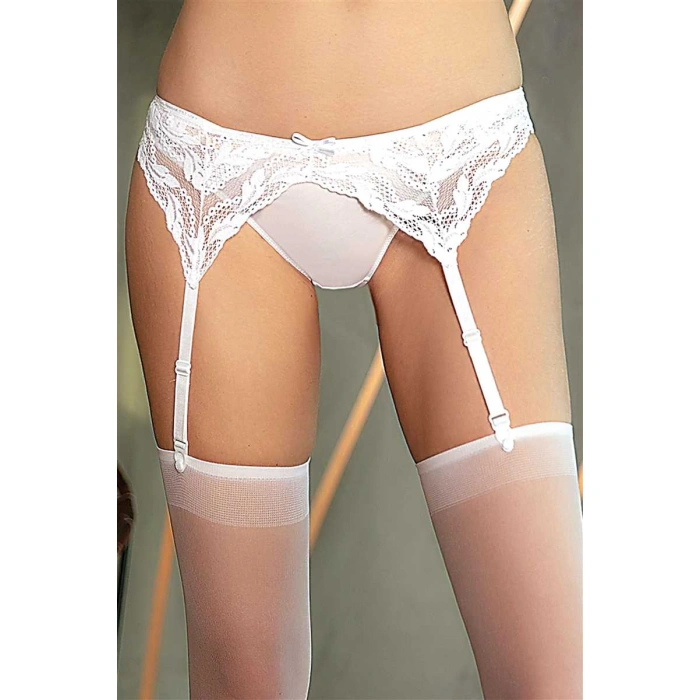 Kadın Dantelli Jartiyer String Ve Çorap 3lü Takım