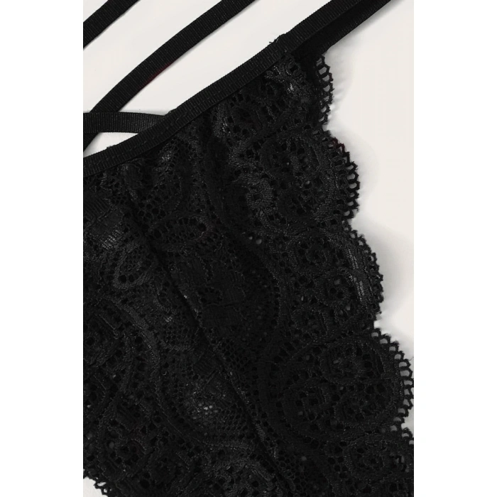 Kadın Siyah Dantel Sütyen Külot Takımı