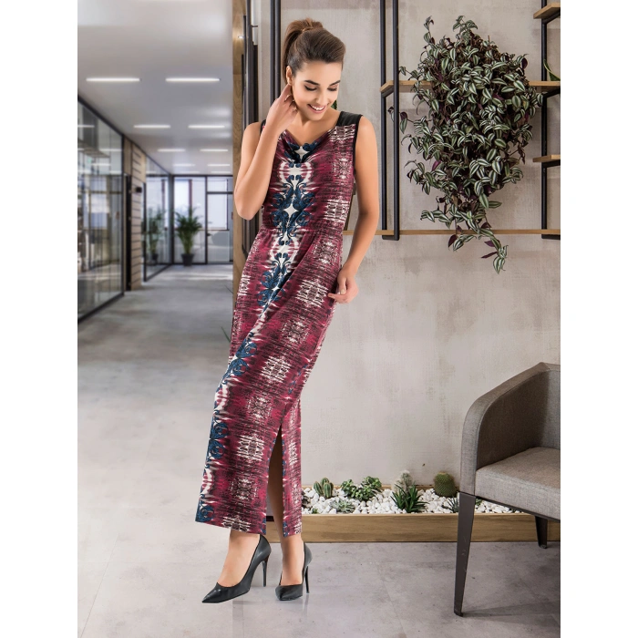 Kalın Askılı Uzun Kadın Elbise 956