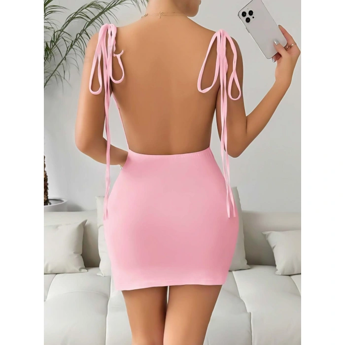 Pembe Fantezi Clup Elbisesi 6675