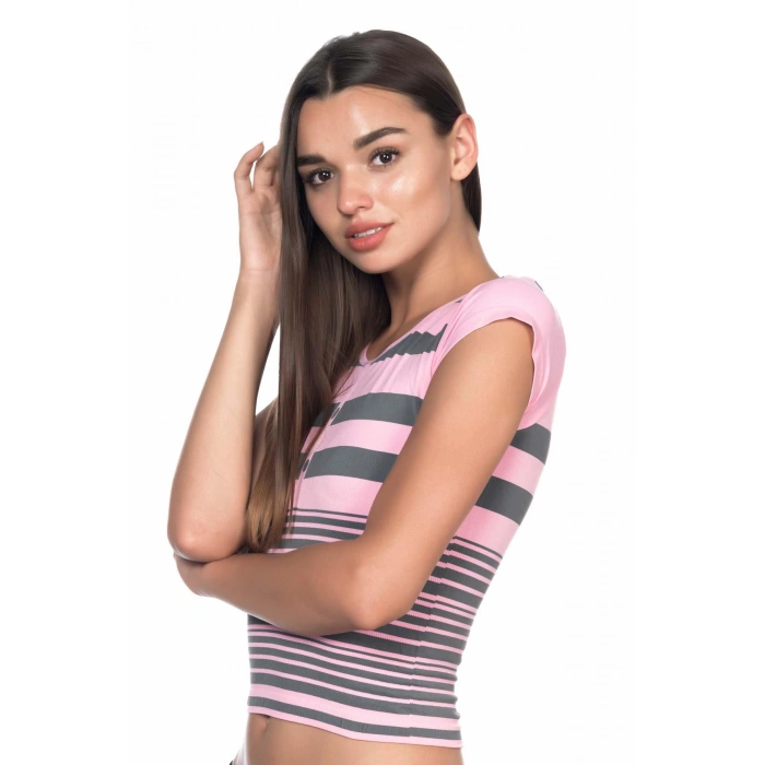 Pembe Gri Mı Emay 5026 Soft Seamless T Shirt