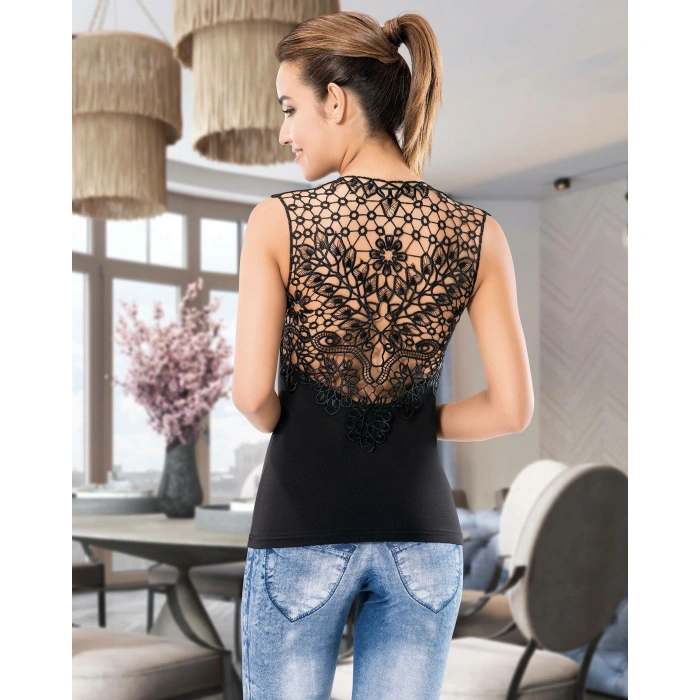 Sıfır Kol Güpür Dekolteli Atlet 133