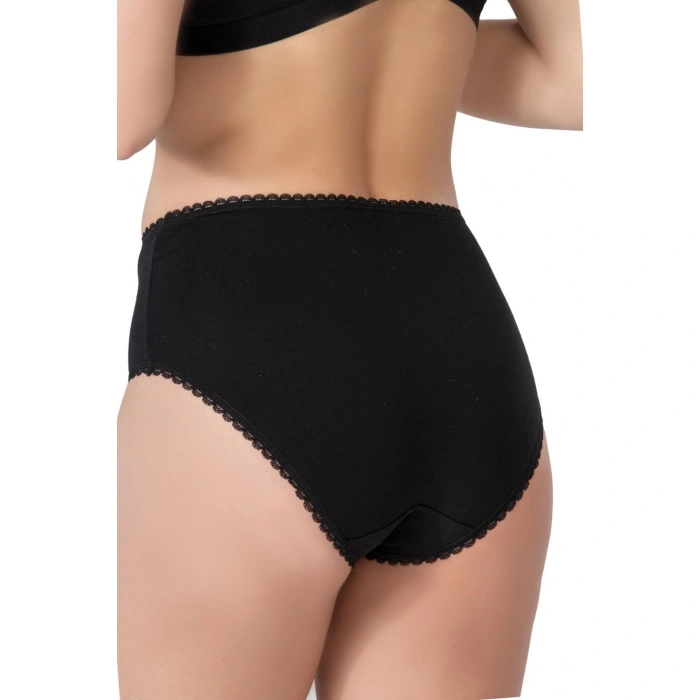Siyah Mı Emay 1445 Modal Cotton Yüksekbel Dantelli Külot