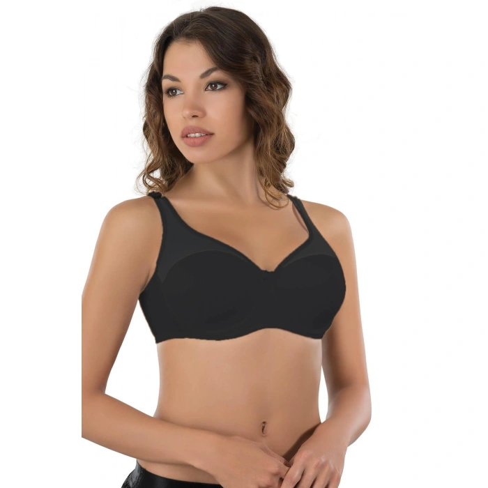 Siyah Mı Emay 167c Pedli Tül Toparlayıcı Sütyen