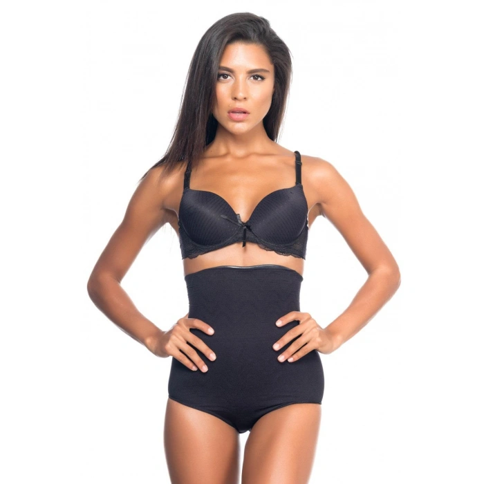 Siyah Mı Emay 2079 Yüksek Bel Desenli Double Slip Korse