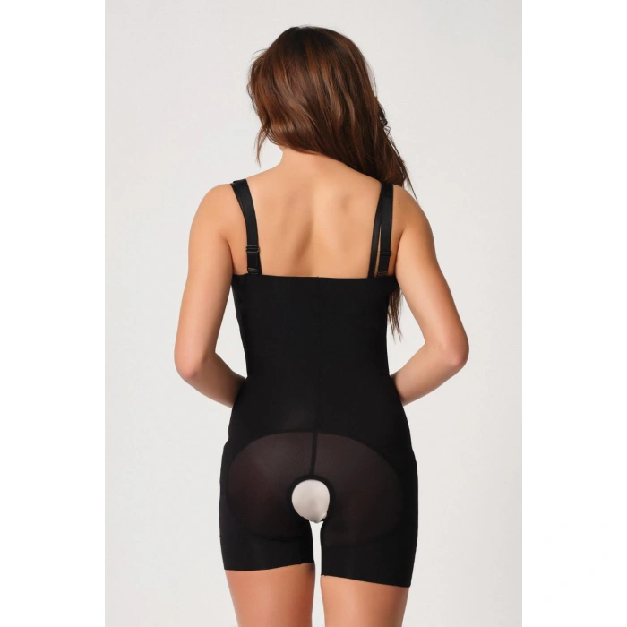 Siyah Mı Emay 2834 Göğsü Açık Ferumalı Tül Popo Boy Lazer Korse