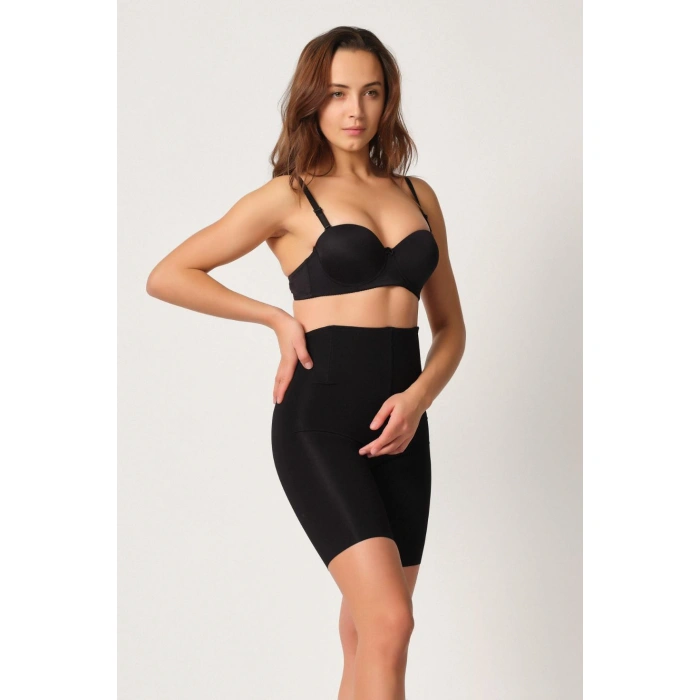 Siyah Mı Emay 2927 Bel Dekolteli Balenli Paçalı Lazer Korse