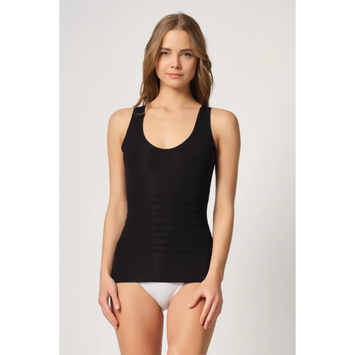 Siyah Mı Emay 2938 Sırtı Tül Karyokalı Destekli Atlet Korse