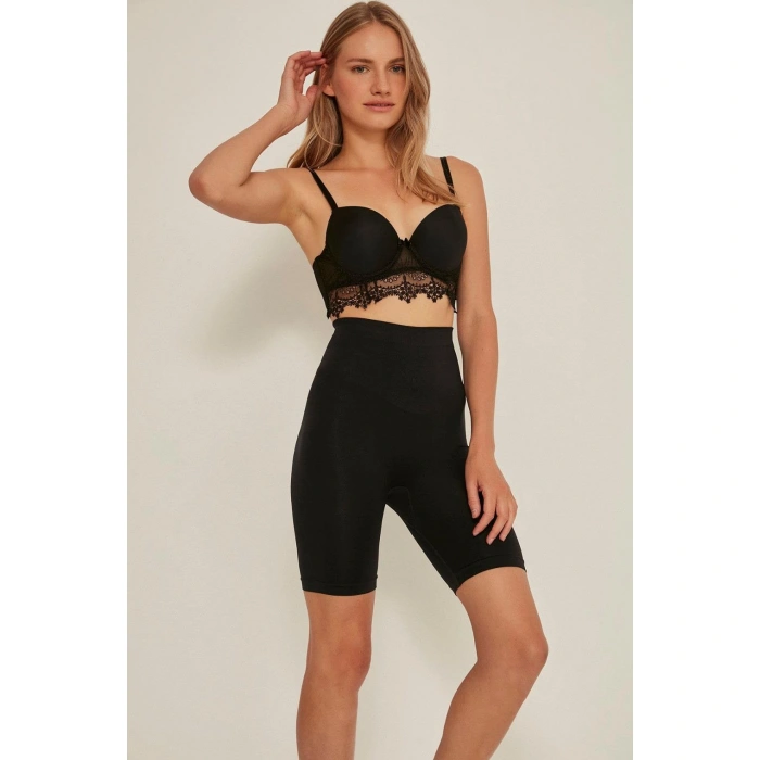 Siyah Mı Emay 3005 Soft Uzun Paçalı Boxer Korse