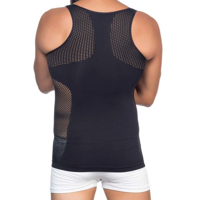 Siyah Mı Emay E1006 Fileli Erkek Korse Atlet