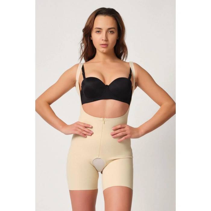 Ten Mı Emay 2834 Göğsü Açık Ferumalı Tül Popo Boy Lazer Korse