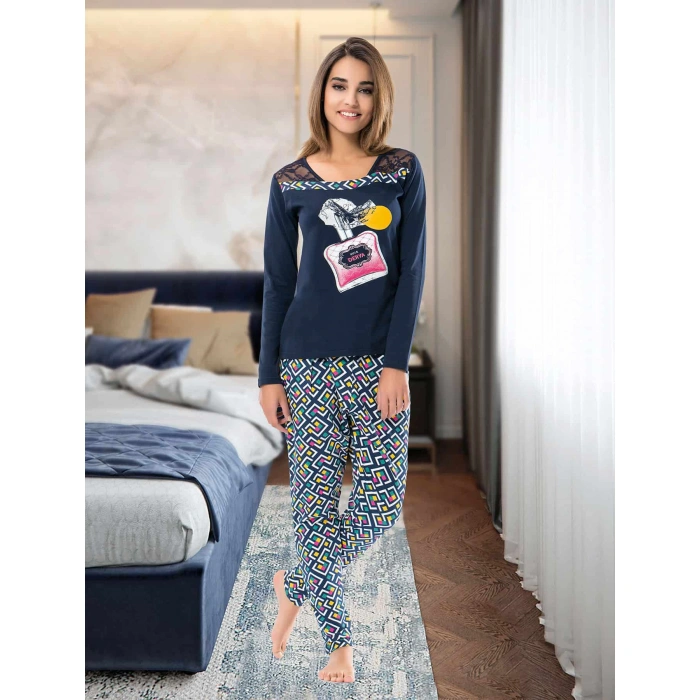 Uzun Kol Kadın Pijama Takımı 1113