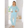 Mavi Penye Pijama Takımı - 1631