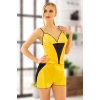 Sarı Saten Babydoll lu Takım - 290