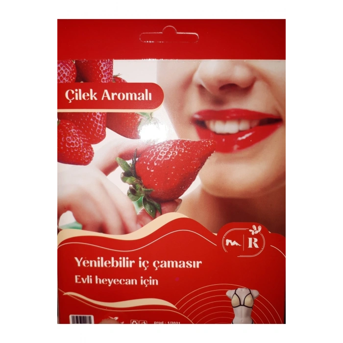 Fantezi Yenilebilir Çilek Aromalı İç Çamaşırı Takımı