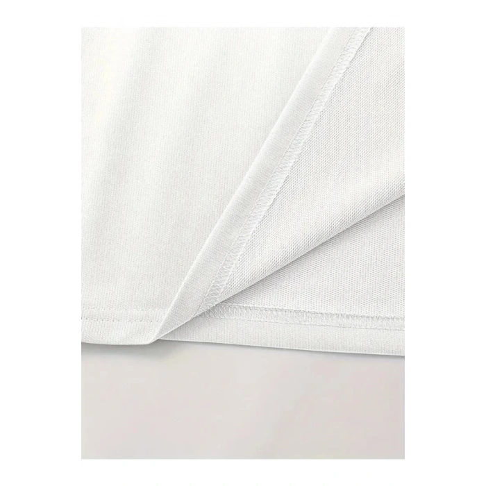 Baskılı Oversize Bisiklet Yaka T-shirt - Beyaz