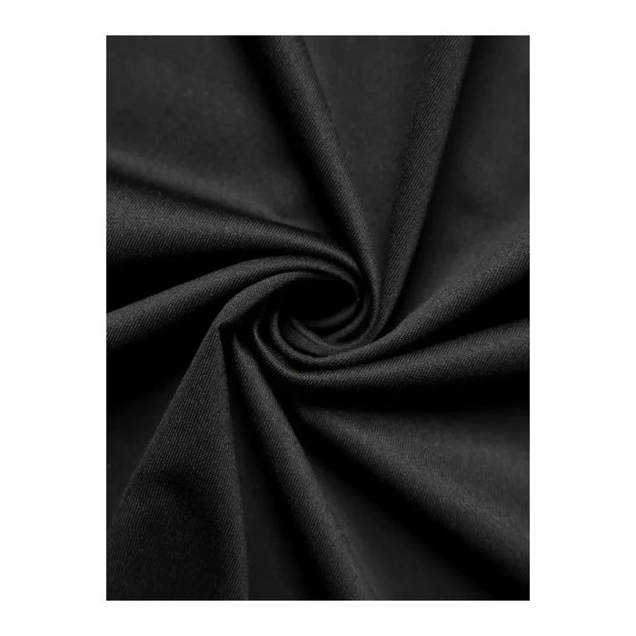 Baskılı Oversize Bisiklet Yaka T-shirt - Siyah