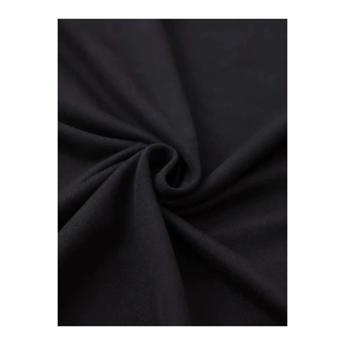 İpeksi Baskılı Oversize Bisiklet Yaka T-shirt - Siyah
