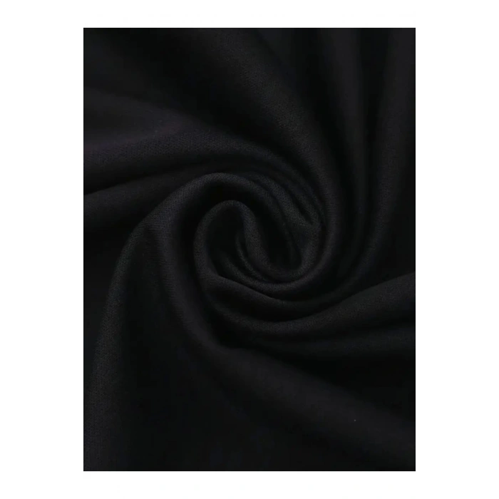 Baskılı Oversize Bisiklet Yaka T-shirt - Siyah