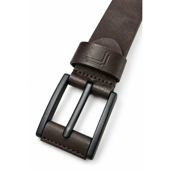 Erkek Koyu 4 Cm Metal Tokalı Kot Ve Kumaş Pantolon Kemeri