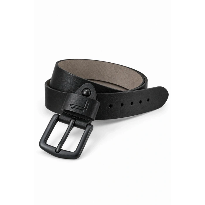 Erkek Siyah 3,5 cm Metal Tokalı Kot ve Kumaş Pantolon Kemeri