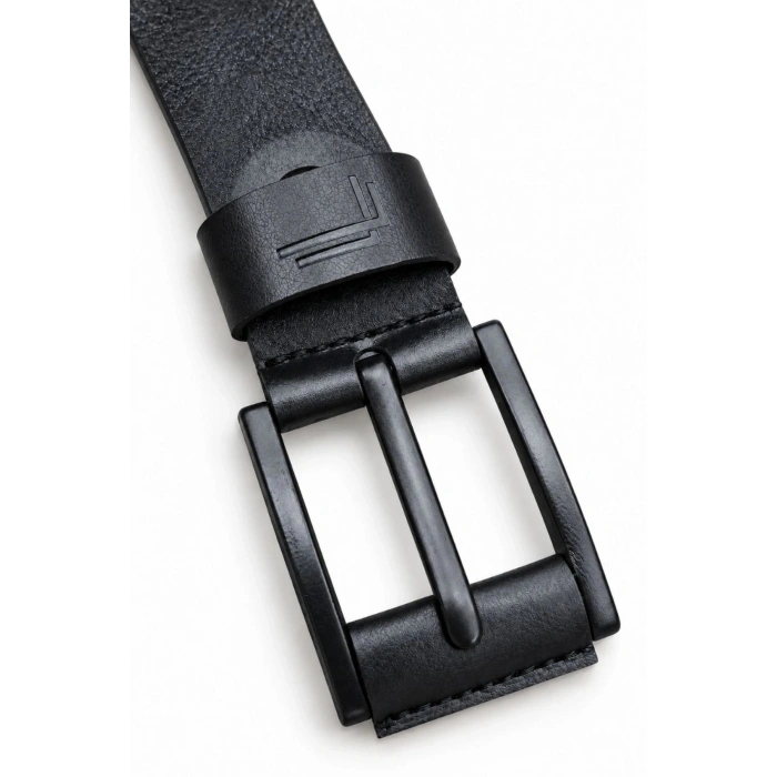 Erkek Siyah 4 cm Metal Tokalı Kot ve Kumaş Pantolon Kemeri