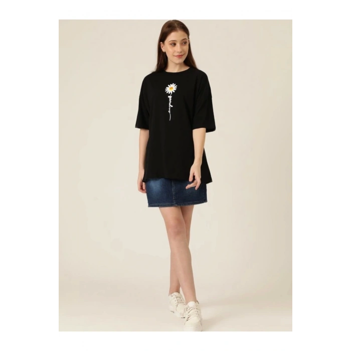 Baskılı T-shirt - Siyah