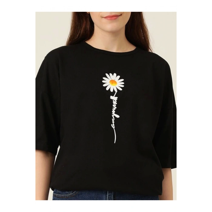 Baskılı T-shirt - Siyah