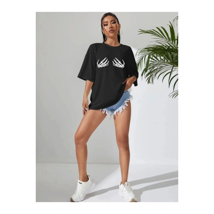 Baskılı T-shirt - Siyah
