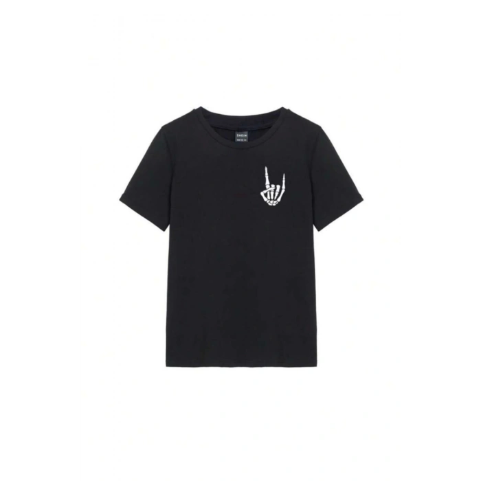 Baskılı T-shirt - Siyah