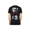TİANA Unisex Bisiklet Yaka Baskılı Oversize T-Shirt - Siyah