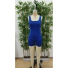 Kadın Kare Yaka Sırt Dekolte Detay Dalgıç Bodycon Mini Tulum