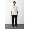 MUNN Unisex Baskılı Oversize T-Shirt - Beyaz