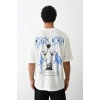 MUNN Unisex Baskılı Oversize T-Shirt - Beyaz