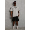 DRGY Unisex Oversize Baskılı Bisiklet Yaka T-Shirt - Gri
