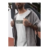 Unisex Bisiklet Yaka Baskılı Oversize T-Shirt - Beyaz
