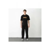 Unisex Bisiklet Yaka Baskılı Oversize T-Shirt - Siyah