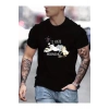 Unisex Baskılı Oversize T-Shirt - Siyah