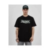 Unisex Bisiklet Yaka Baskılı Oversize T-Shirt - Siyah