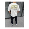 Unisex Baskılı Oversize T-Shirt - Beyaz