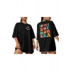 Gökyüzü Moda Bisiklet Yaka Kısa Kol Baskılı T-shirt - Siyah