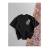 MUNN Erkek Baskılı Oversize T-shirt - Siyah