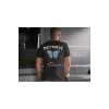 Erkek Bisiklet Yaka Baskılı Oversize T-Shirt - Siyah