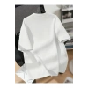 Baskılı Oversize Bisiklet Yaka T-shirt - Beyaz