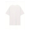 Baskılı Oversize Bisiklet Yaka T-shirt - Beyaz