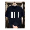 Baskılı Oversize Bisiklet Yaka T-shirt - Siyah